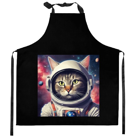 space cat Kitchen Aprons