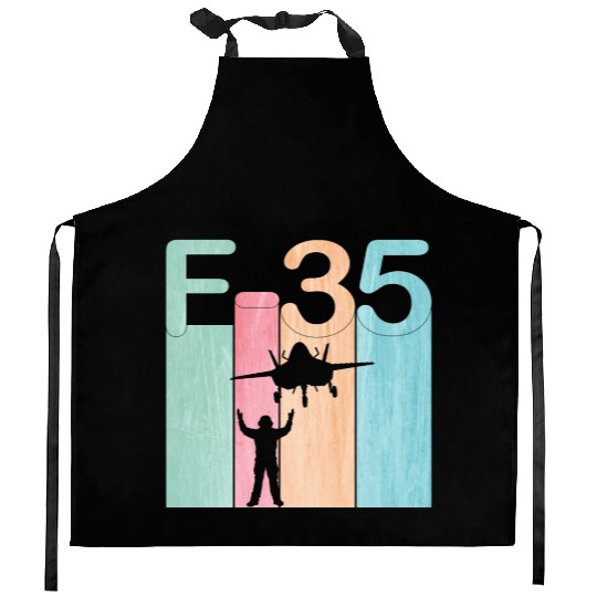 F35 Vintage Air Force Fighter Jets Kitchen Aprons
