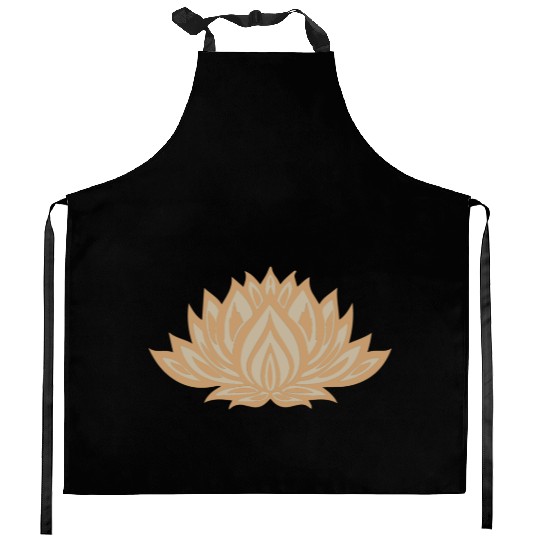 Gold Lotus Charm Kitchen Aprons