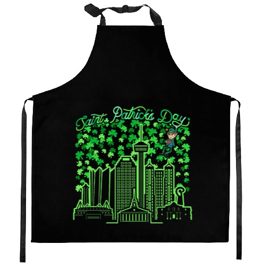 Saint Patrick's Day San Antonio Texas Kitchen Aprons