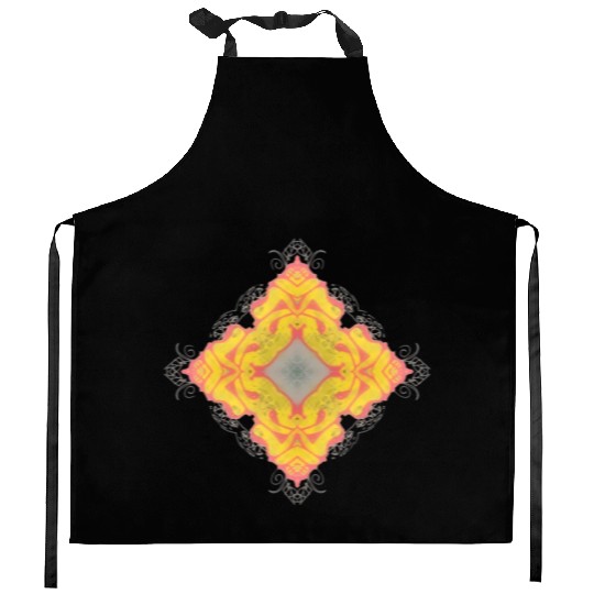Radiant Mandala Symmetry Design Kitchen Aprons