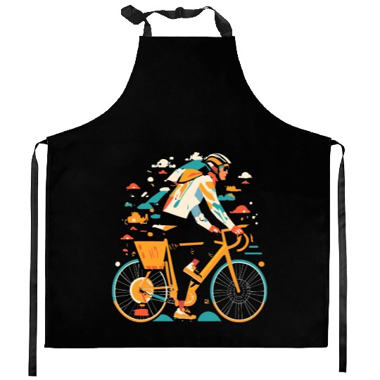 All Seasons Cyclist Gift Kitchen Aprons