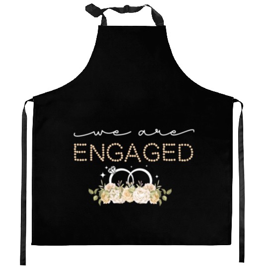 Couple Matching Fiancé Engagement Bride Kitchen Aprons
