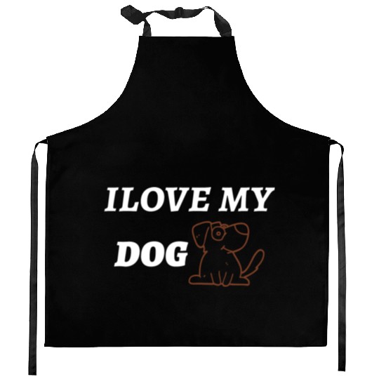 i love my dog Kitchen Aprons