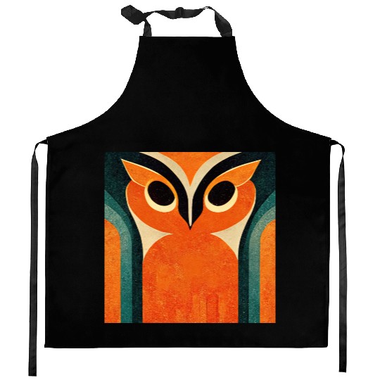 Mod Owl: Big Bold Orange Owl Kitchen Aprons