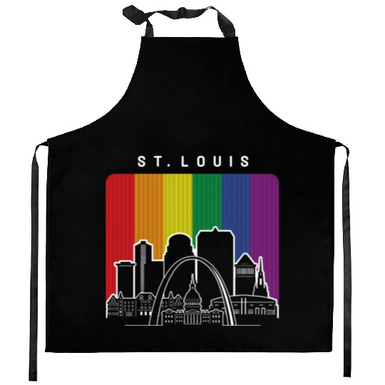 St. Louis Missouri Rainbow Flag LGBTQAI Pride Kitchen Aprons