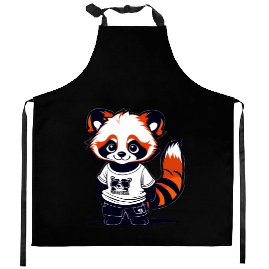 Red Panda Cub Kitchen Aprons