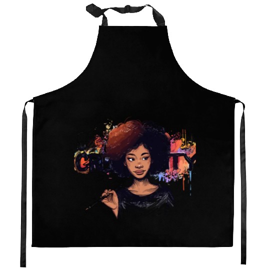 Creative Artist Portrait Kitchen Aprons