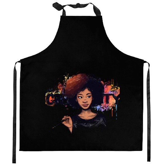 Creative Artist Portrait Kitchen Aprons
