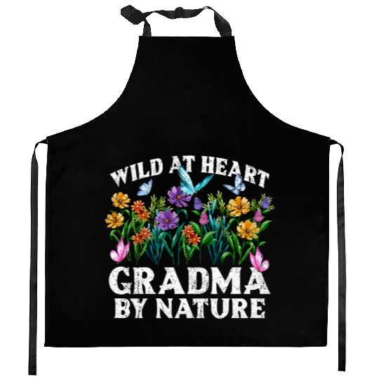 Grandma Wildflower Floral Nature Love Kitchen Aprons