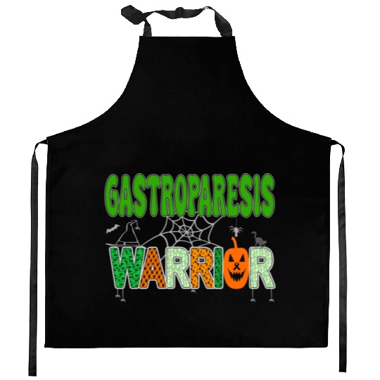 Halloween Gastroparesis Warrior green awareness Kitchen Aprons