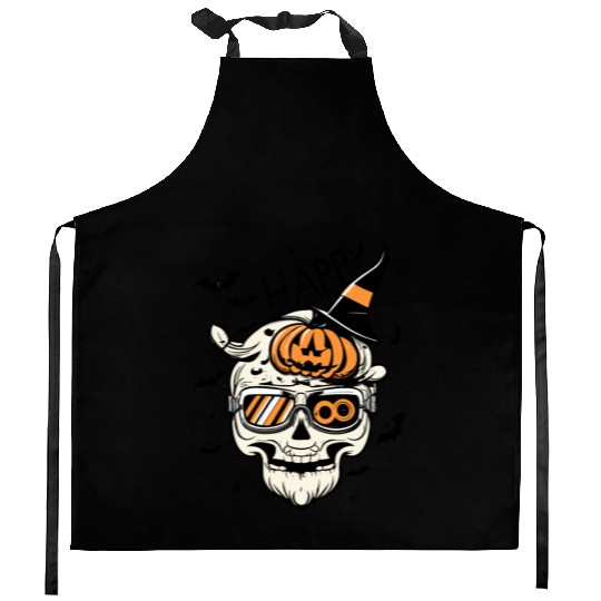 Skull Candy Punppkin Halloween Kitchen Aprons