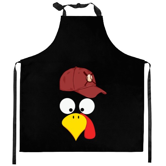 Turkey baseball thanksgiving Kitchen Aprons