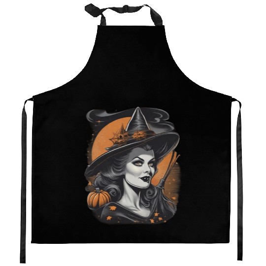 hallowen witch design 30 Kitchen Aprons