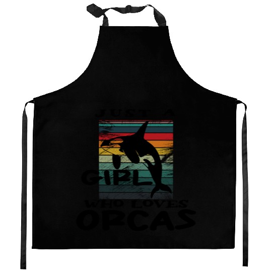Just A Girl Who Loves Orcas Kitchen Aprons