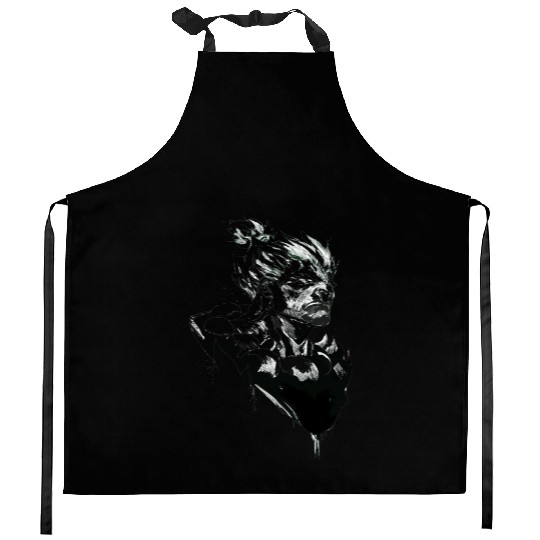 Monochrome Street Fighter: Akuma's Knightly FanAr Kitchen Aprons