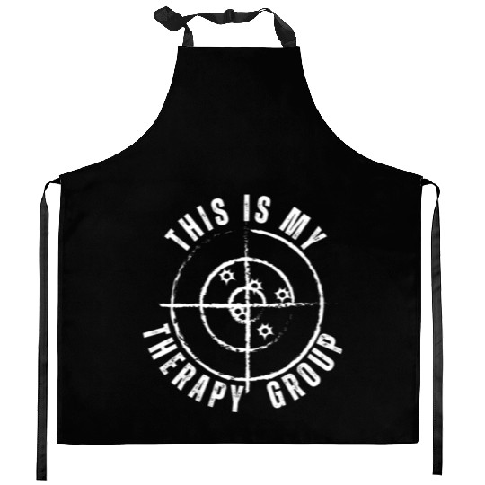This Is My Group Therapy Gun Range Target Shooting Kitchen Aprons