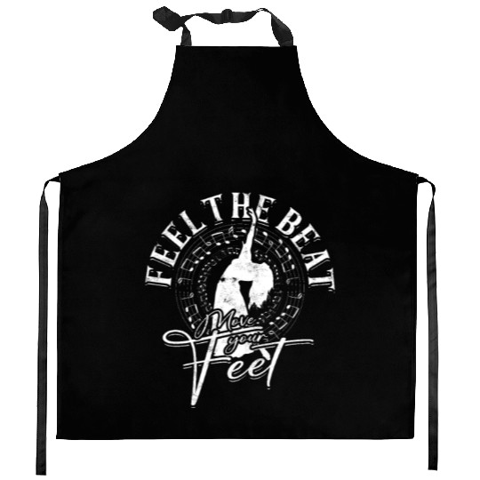 Feel the Beat, Move Your Feet - Belly Dancing Kitchen Aprons