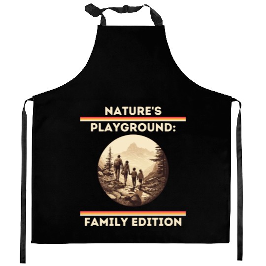 Nature's Playground: Family Edition Family Hiking Kitchen Aprons