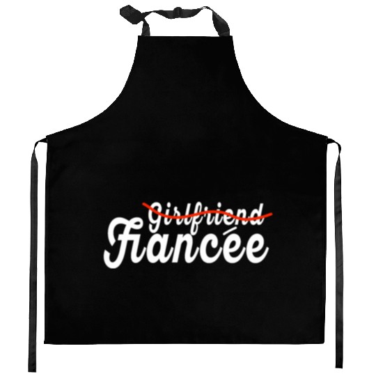 Girlfriend Fiancee Couple Engagement Engaged Kitchen Aprons