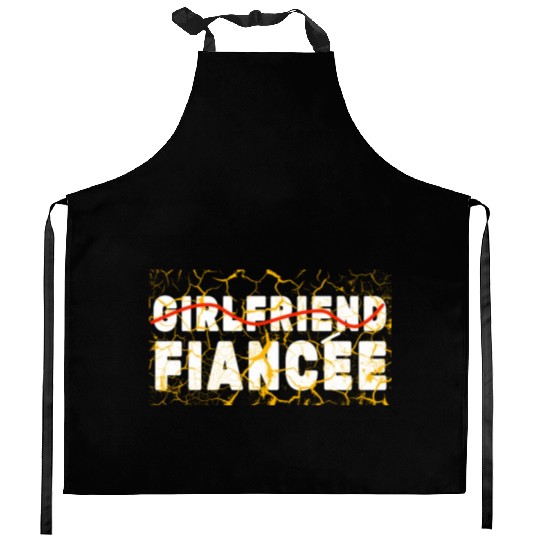 Girlfriend Fiancee Couple Engagement Engaged Kitchen Aprons