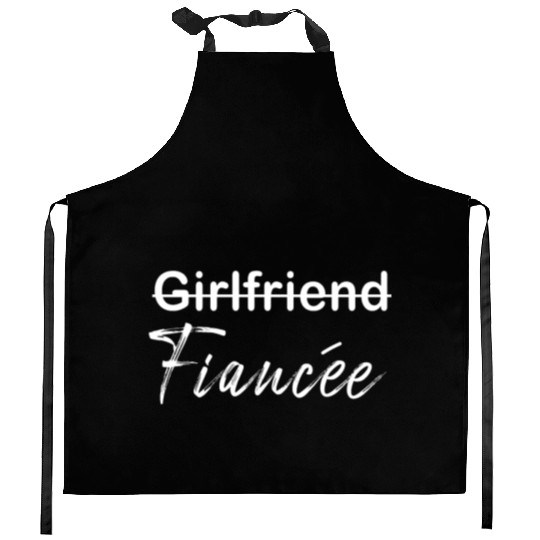 Girlfriend Fiancee Couple Engagement Engaged Kitchen Aprons