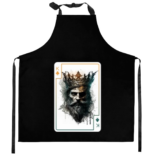 King Spades Halloween Creepy Gothic Poker Kitchen Aprons