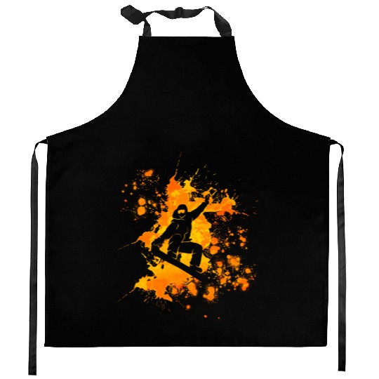 Snowboarder Cool Freestyle Snowboarding Kitchen Aprons