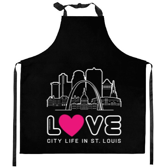 Love City Life in St. Louis Missouri Kitchen Aprons