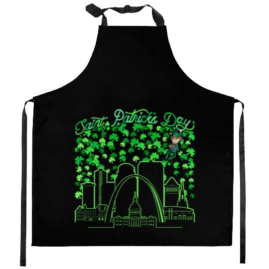 St. Louis Missouri Saint Patrick's Day Kitchen Aprons