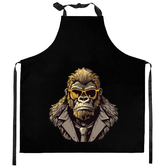 Mafia gorilla Kitchen Aprons