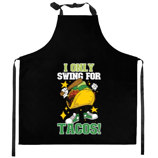 Taco Mexican Food Baseball Card Baseball Player Kitchen Aprons