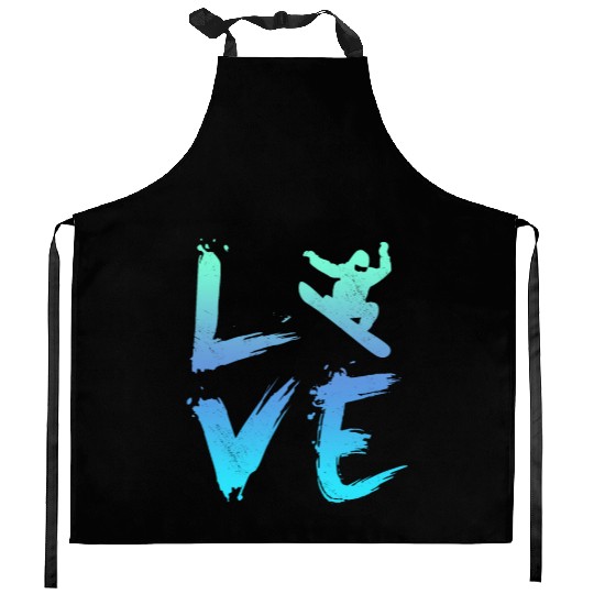 LOVE Snowboarding Freestyle Winterpark Snowboard Kitchen Aprons
