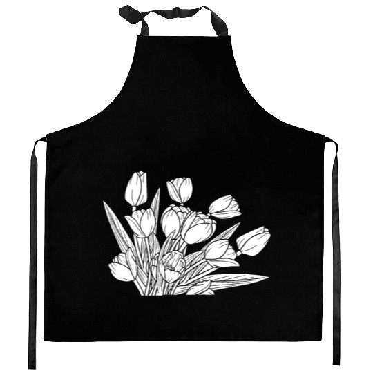 Tulip Gardening Bouquet Kitchen Aprons