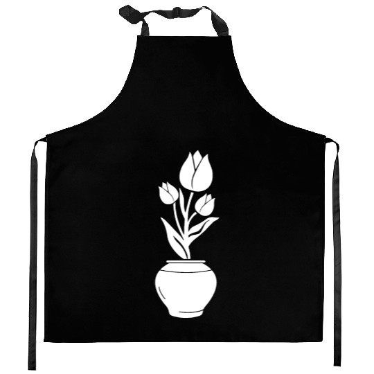 Tulip Gardening Vase Kitchen Aprons