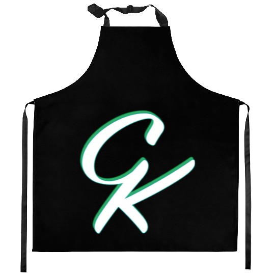 CK ligature white green Kitchen Aprons