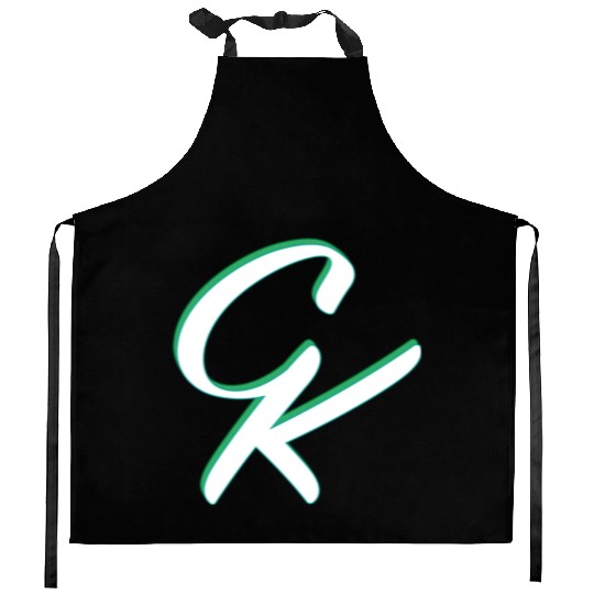 CK ligature white green Kitchen Aprons