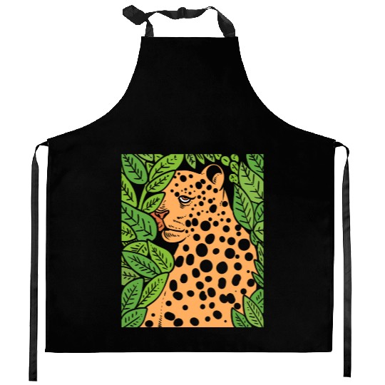 Jaguar in Forest Wildlife Biologist Gift Kitchen Aprons