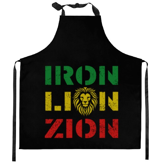 iron lion zion Kitchen Aprons