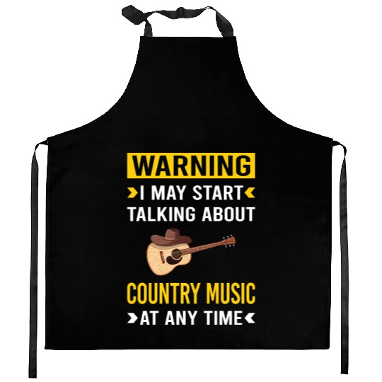 Warning Country Music Kitchen Aprons