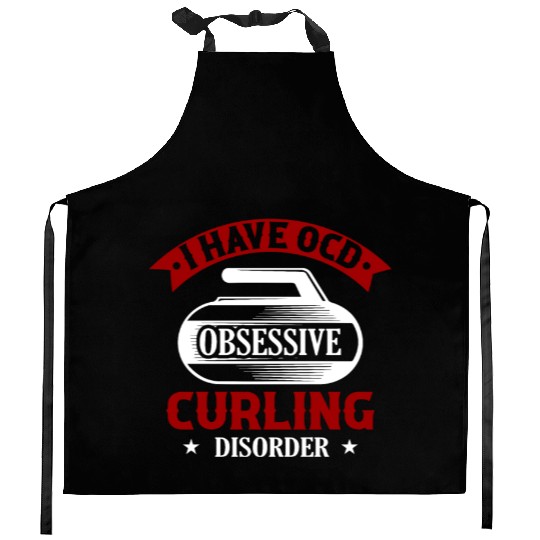 I Have OCD Obsessive Curling Disorder Ice Sport Cu Kitchen Aprons