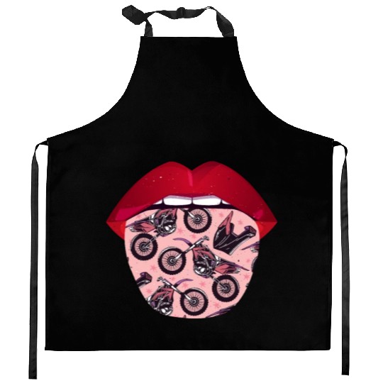 Dirt Bike Mx Motocross Supermoto Tongue Kitchen Aprons