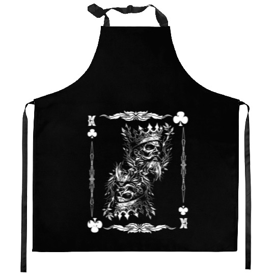Gothic Card Game Clubs King Creepy Kitchen Aprons