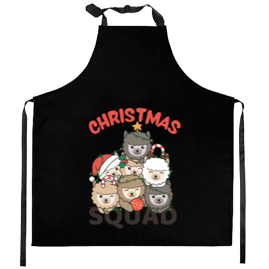 Alpaca Christmas Tree Christmas Squad Alpacas Kitchen Aprons