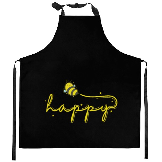 Happy Bee Animals Nature Beekeeper Kitchen Aprons