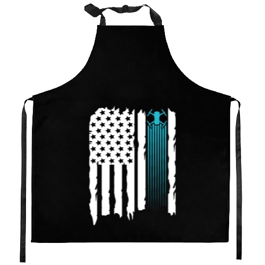 drone us flag Kitchen Aprons