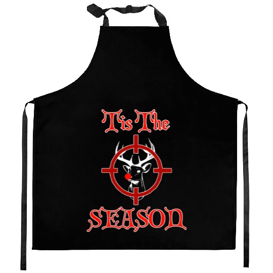Funny Redneck Deer Hunting Christmas Design Kitchen Aprons