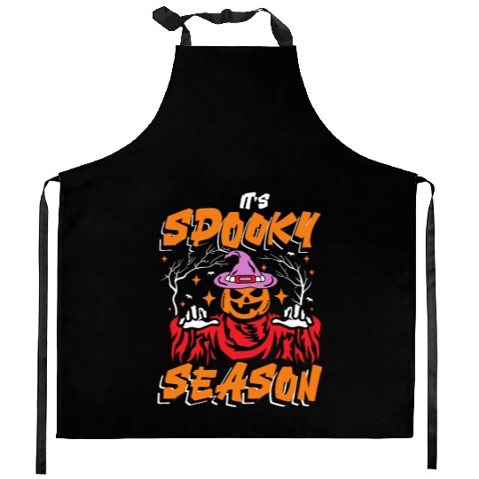 It's spooky season | scary halloween fun Kitchen Aprons