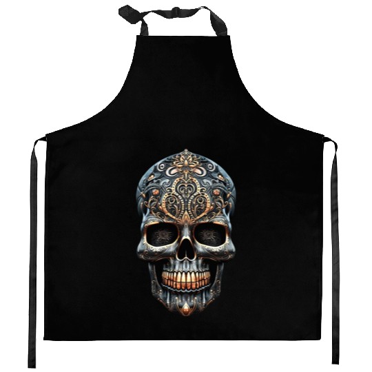 Vintage Day of the Dead Mexican Art Candy Skulls Kitchen Aprons