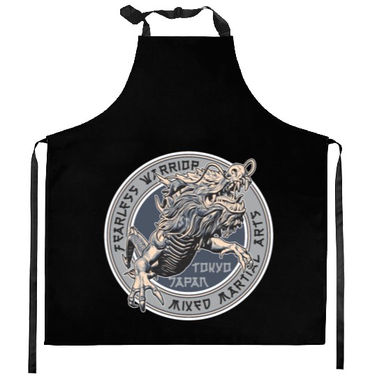 Fearless Warrıor Mixed Martia Arts Kitchen Aprons
